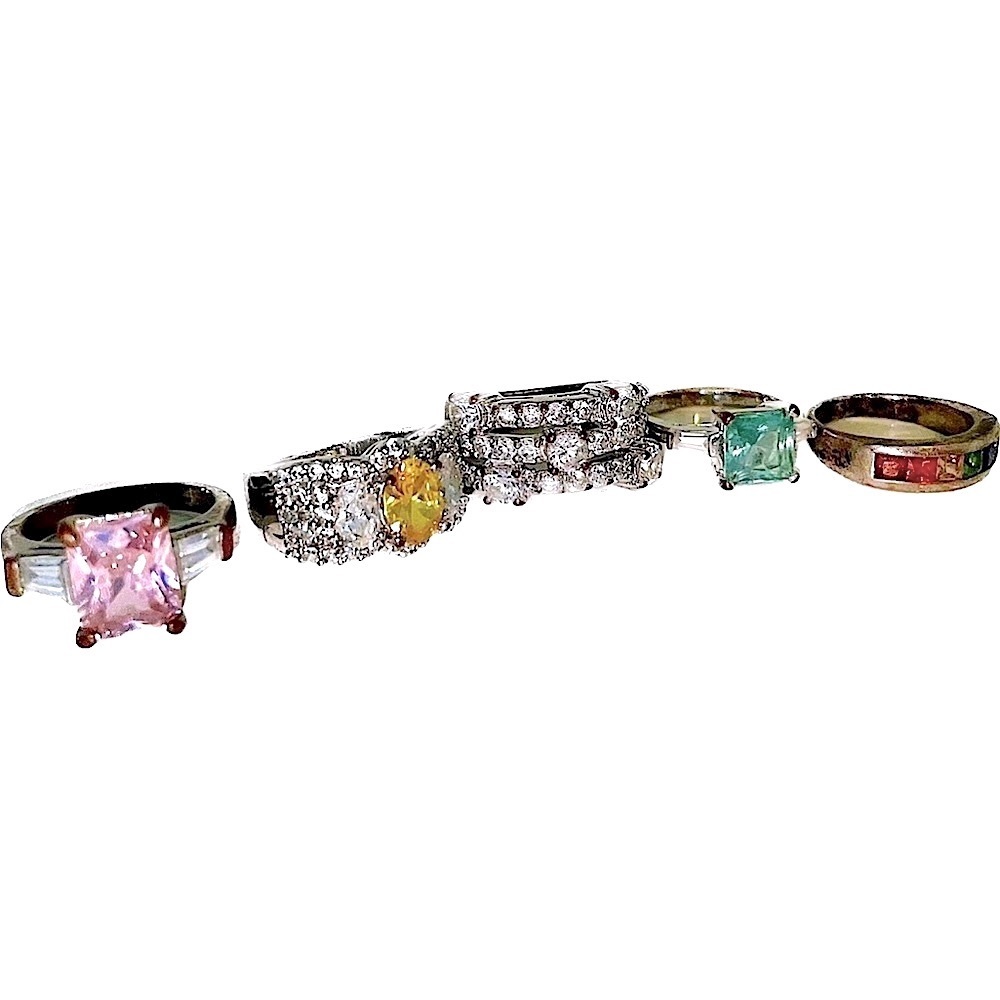 Fifth Avenue Collection- 5 Y2K CZ Rings Size 6